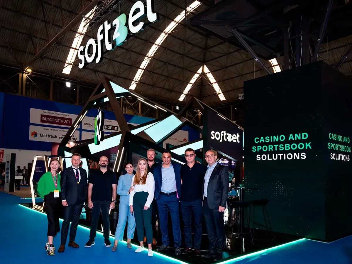 Soft2Bet team at the company's casino and sportsbook solutions stand